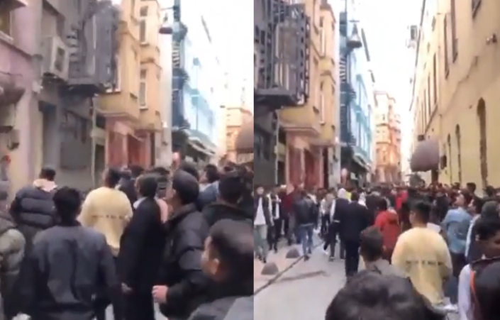 Taksim’de bir sokaktan şok görüntüler…(video haber)